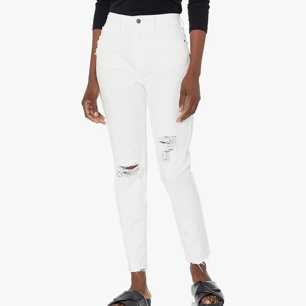 Sam Edelman Ithaca High Rise White Distressed Jeans